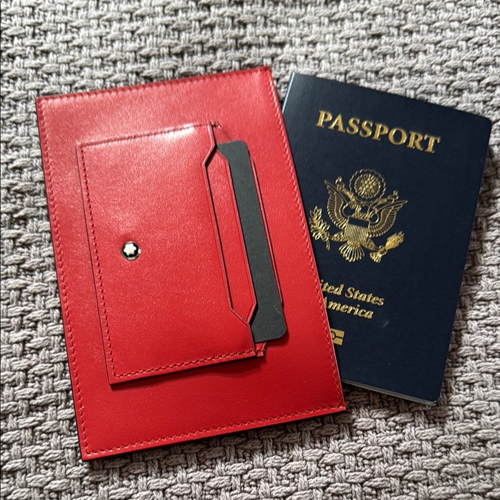 Classy Mont Blanc Red Leather Passport Cover